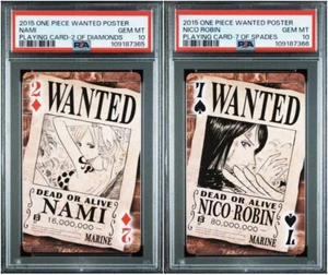 PSA 10 Nami & Nico Robin conjunto secuencial UNA PIEZA tarjeta buscada póster 2015 Japón - Imagen 1 de 8