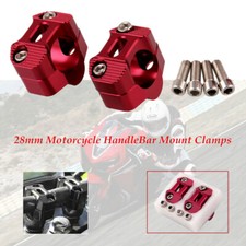 2x 28mm Motorcycle HandleBar Handle Fat Bar Mount Clamps Riser high quality
