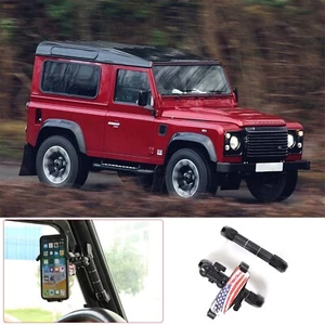 Alloy Phone Bracket With A-Pillar Grab Handle For Land Rover Defender 2004-2018 - Picture 1 of 20