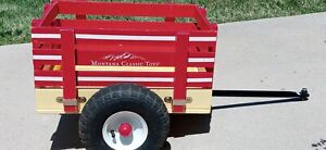 Vintage Montana Classic Toys Tricycle Pull Along Wagon Trailer 20" X 16" X 14"