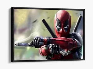 DEADPOOL -DEEP FLOATER/FLOAT EFFECT FRAMED CANVAS WALL PRINT - Picture 1 of 12