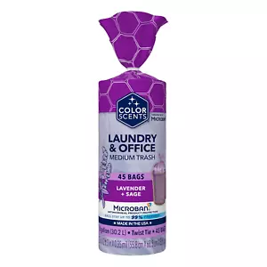 8 Gal Trash Bags - 45Ct, Purple W/ Lavender Sage Scent - Picture 1 of 12