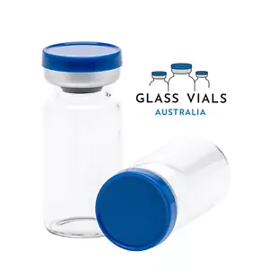 100 x 10ML CLEAR GLASS VIALS STERILE AND UNSEALED FLIP TOP LID | SHORT - Picture 1 of 5