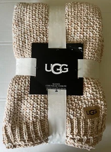 UGG Sloan Chenille Throw Blanket Almond 50" x 70" New With Tags - Picture 1 of 6