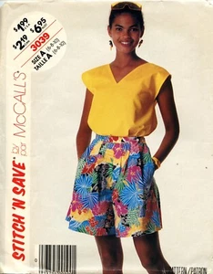 Suéter superior y mini calzoncillos McCall's Pattern 3039 Misses talla 6-8-10 sin cortar - Imagen 1 de 4