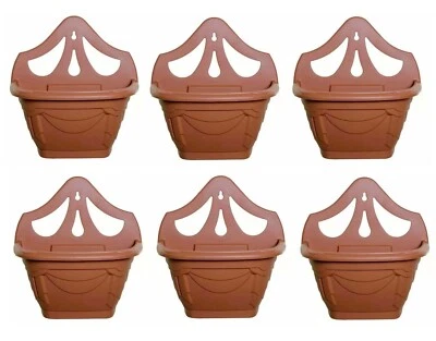 6x 31cm Venetian Style Wall Planter Flower Pot Terracotta Garden Hanging Basket - Image 1 of 4
