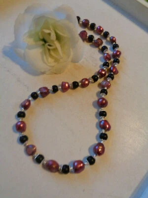 Außergewöhnliche Halskette Muschelperlen gefärbt UNIKAT 6 - Bild 1 von 2