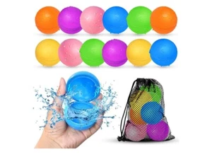 SOPPYCID 12Pcs Reusable Water Balloons Pool Beach water Toys for Kids Ages 3-12 - Picture 1 of 8