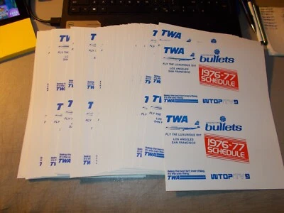 LOT OF 109 WASHINGTON BULLETS BASKETBALL POCKET SCHEDULES ALL FROM 1976-77  - Image 1 of 4