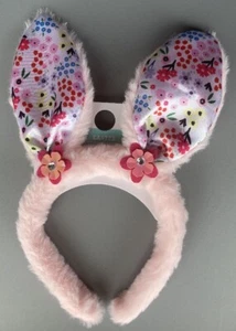 Way To Celebrate Easter Pink Bunny Ears Headband with Floral Design Small Size - Picture 1 of 5
