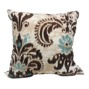 Pied Piper Creative 16X16 Throw Pillow Brown/Turquoise - Picture 1 of 7