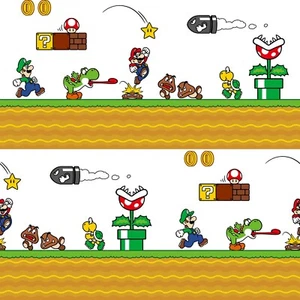 BTY Nintendo Super Mario Side Scroller Luigi Yoshi Cotton Fabric By Yard 79803 - Picture 1 of 3