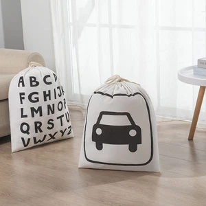 Extra Large Cotton Clothes Storage Bag Large Laundry Drawstring Bag 50x60CM wi - Picture 1 of 16