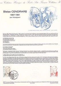 Philatelistisches Dokument 1. Tag: 38- 1987 - Blaise Cendrars - Bild 1 von 1