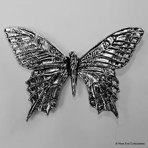 Butterfly Pewter Brooch Pin - British Artisan Signed Badge- Papillon Moth Insect - Picture 1 of 3