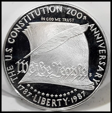 1987-S U.S. Constitution Bicentennial Commemorative Silver Dollar Coin Only Cover