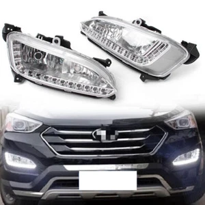 2pc LED DRL Daytime Running Light Fog Lamp Fit Hyundai / IX45 Santa Fe 2013-2014 - Foto 1 di 10