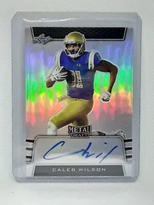 Caleb Wilson 2019 Leaf Metal Draft Football - AUTO - UCLA Bruins - Image 1 of 2