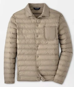 Peter Millar Crown Crafted Apex Snap Jacket Jute Size XL - Picture 1 of 7