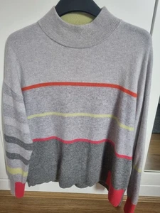 White Stuff Ladies Cashmere Jumper, Size 14 , Grey Multi Pattern - Picture 1 of 6