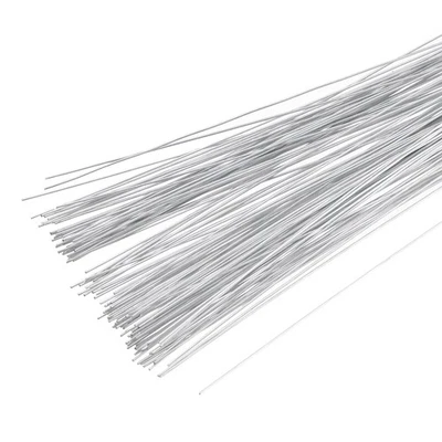 120 Pcs Florist Wire 0.35mm 28 Gauge Floral Flower Stem Wire, Galvanized Silver - Image 1 of 4