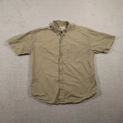 Natural Issue Shirt Mens Large Green Geometric Button Down Short Sleeve Cotton - Image 1 of 4
