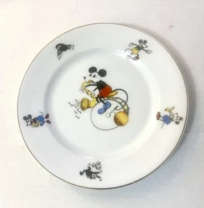 Raro sassofono DISNEY 1932 "MICKEY MOUSE PIASTRA PORCELLANA BAVARESE" - diametro 7 1/2" - Foto 1 di 4