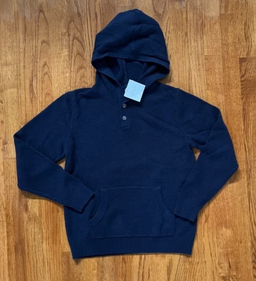 NWT Janie and Jack Navy Blue Hooded Sweater Hoodie Boys Size 12 - Image 1 of 3