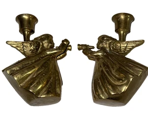 Kerzenhalter Messing Weihnachtsengel 2er Set - Bild 1 von 4