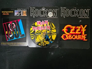 80s Rock On Iron Maiden Ozzy Osbourne Billy Idol See Thru Window Decals 3 Each - Picture 1 of 2