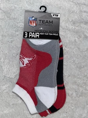 CONJUNTO DE 3 PARES TAMPA BAY BUCCANEERS NFL TEAM APPAREL MEIAS NO SHOW JOVENS CRIANÇAS NOVO COM ETIQUETAS - Imagem 1 de 2