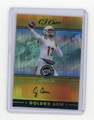 2024 Press Pass Fútbol Premium CJ CARR Brazo Dorado Automático Plateado #d 6/10 Foto 1 de 2