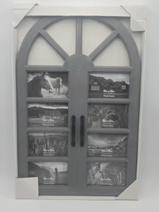 Bauernhaus Fenster Stil Collage Fotorahmen - hält 8 Fotos 4x6 rustikal grau Wand - Bild 1 von 6
