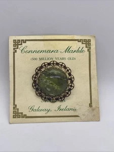 Vintage New With Tags Connemara Marble Pin Brooch Made In Galway, Ireland - Picture 1 of 11
