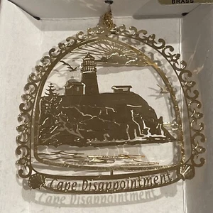 Nations Treasures, Cape Disappointment Ilwaco Pacific County WA adorno de latón - Imagen 1 de 1