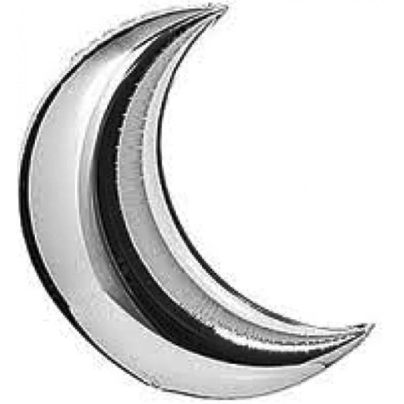 PALLONCINO LUNA ARGENTO MYLAR FOIL 18 Pollici Compleanno Festa Party - Immagine 1 di 1