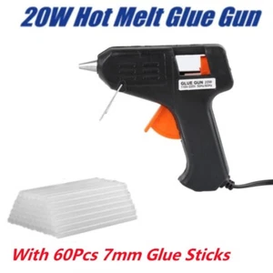 20W Glue Gun Mini Hot Melt Glue Gun with 60 Mini Clear Glue Sticks Repair Tools - Picture 1 of 8