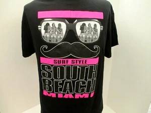Surf Style South Beach Miami Herren Large Grafik schwarz Baumwolle T-Shirt NEU - Bild 1 von 5