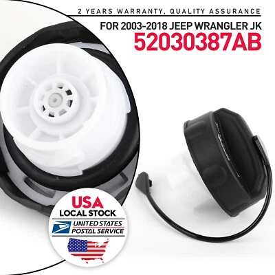 Fits For 2003-2018 Jeep Wrangler JK Fuel Filler Tether Gas Cap OE# 52030387AB - Image 1 of 4