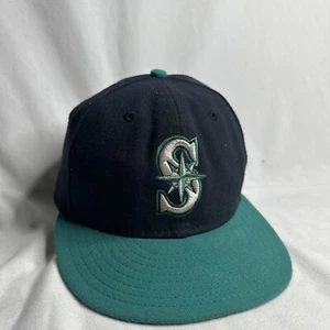 Seattle Mariners Mütze Kappe 7 1/8 nicht verstellbar blau 59Fifty Baseball New Era auf dem Feld MLB - Bild 1 von 7