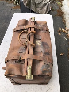 RARE Antique Valigeria Franzi Italy Large Leather Duffel Bag Famous Designer - Picture 1 of 9