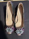 Kelly & Katie Floral heels Size 8 - with Purple Bow 
