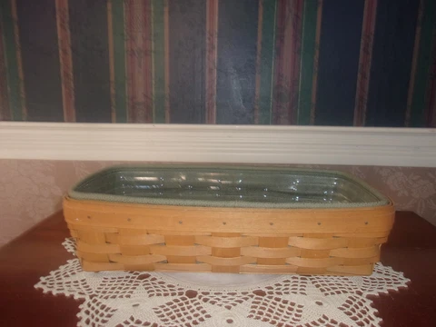 Longaberger 2004 Bread Basket Set - Sage Cover