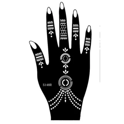 JUSTFOX Henna Tattoo Stencil Kina Hand Painting Hand Right Dövme Mehndi