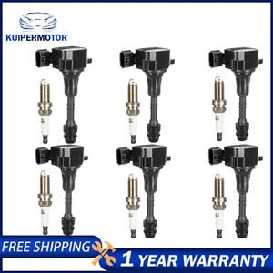 6X Ignition Coils& Spark Plugs For Nissan Altima Maxima Infiniti UF349 C1406 - Picture 1 of 11