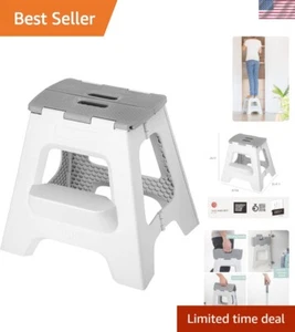 Portable 16-Inch Folding Step Stool for Adults - Ideal for Kitchen & Laundry Use - Picture 1 of 11