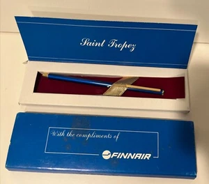 Vintage Saint Tropez Finnair blue pen with box - Picture 1 of 4