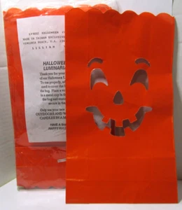 Lillian Vernon Halloween Pumpkin Luminaries 1993, Set of 6 New in Box - Picture 1 of 2
