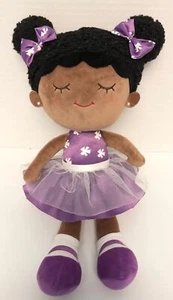 iFrodoll African American Black Doll Plush Purple Dress Not Personalized J9 - Imagen 1 de 2