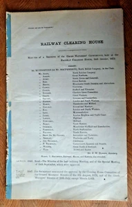 Eisenbahnräumungsstelle Protokoll Güterverwalterkonferenz 24. Oktober 1872 - Bild 1 von 4